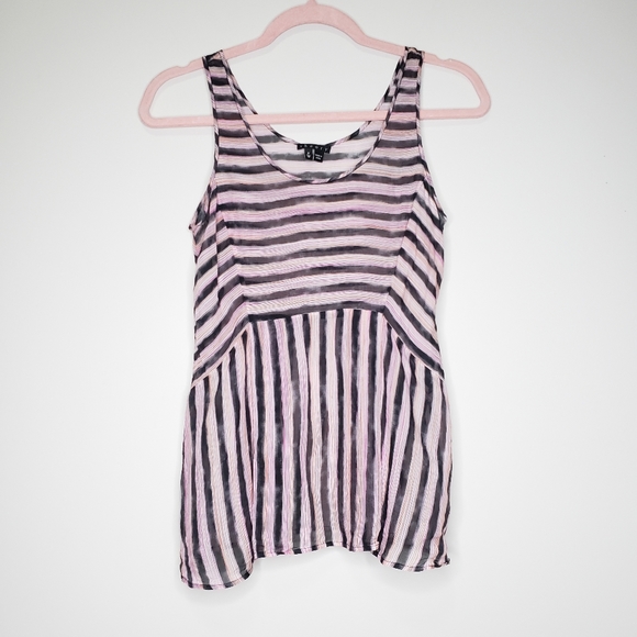 Theory Tops - Theory 100% silk striped sleeveless blouse